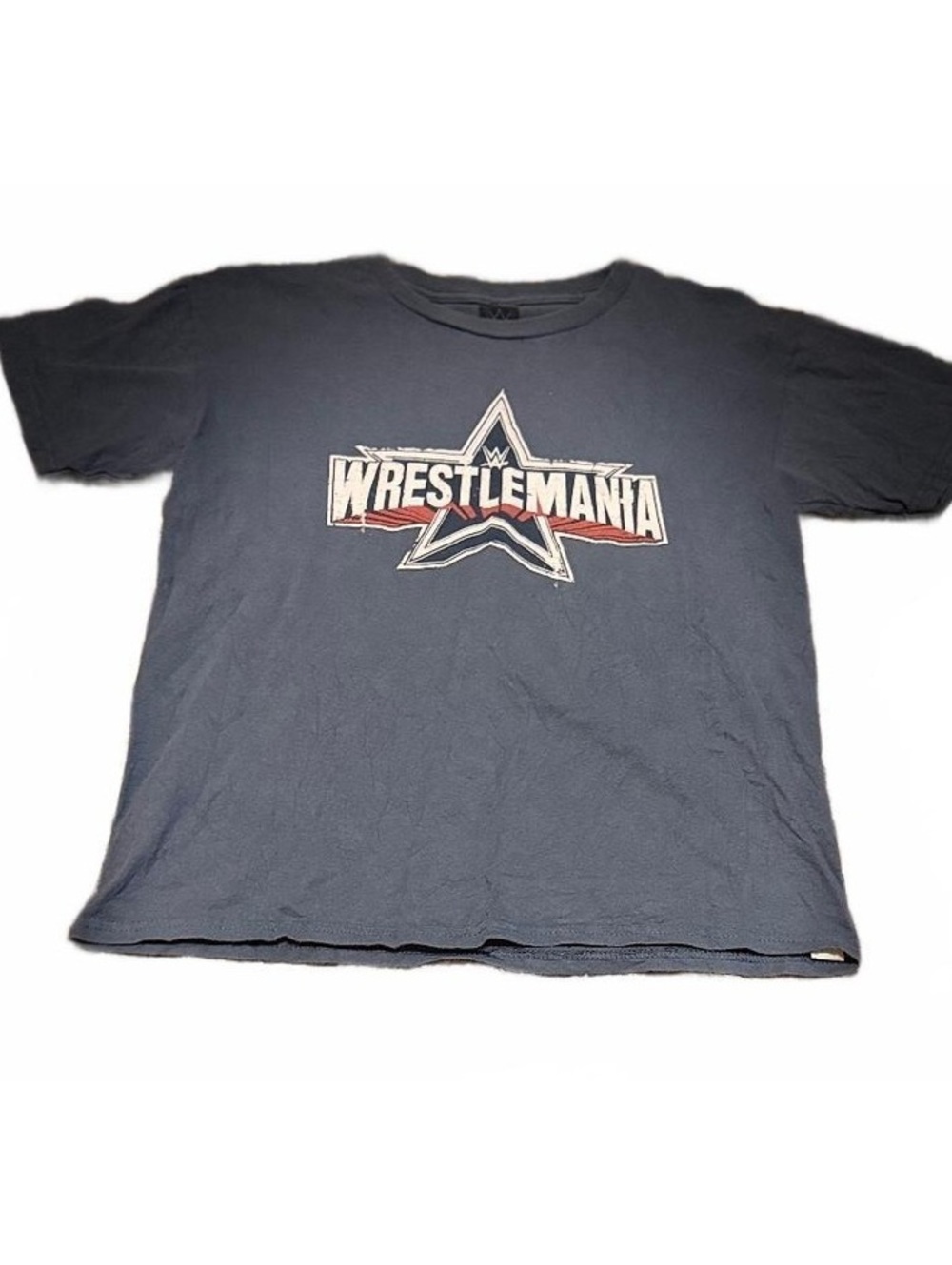 WWE WrestleMania 38 Youth L Blue Dallas Texas 2022 Graphic T Shirt Wrestling